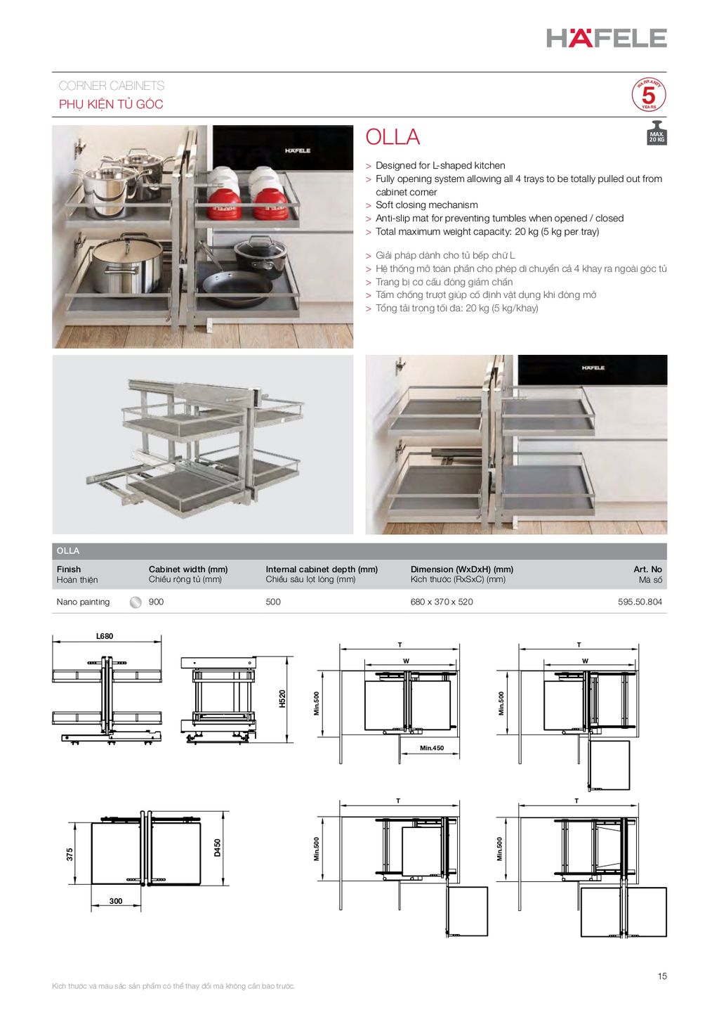 Phụ kiện bếp HAFELE Bảng giá và Catalogue tại Bình Dương 2023 page 15